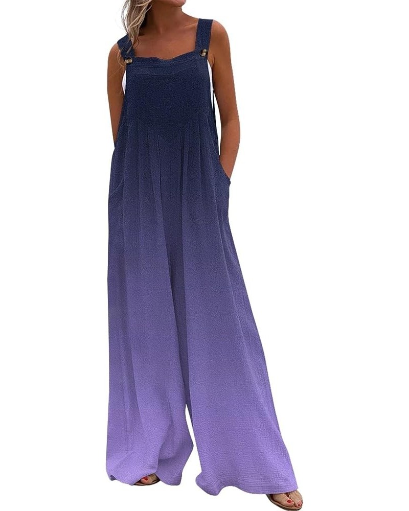 Palazzo Pants For Women Dressy,Linen Jumpsuit Women'S Sleeveless One Piece Jumpsuits With Pockets 03-light Purple $12.95 Rompers