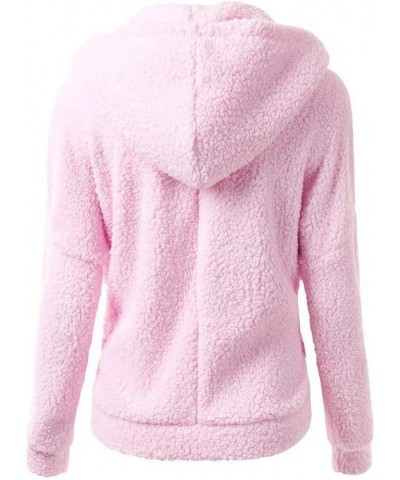 Winter Coats For Women Lightweight Fuzzy Fleece Jacket Plus Size Zip Up Hooded Coat Warm Shaggy Long Sleeve Outwear 02♚pink $...