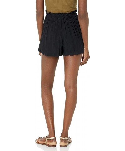 Women's Paperbag Printed Short Black $10.37 Shorts