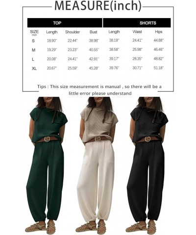 2 Piece Outfits For Women Cozy Knit Lounge Sets Trendy Sweater Set Short Sleeve Fashion Loungewear White $18.45 Activewear