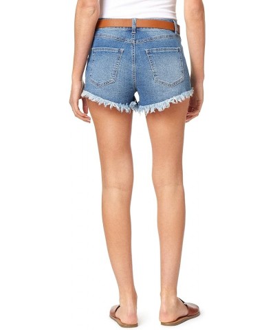 Women's Fearless Curvy Denim Shorts High-Rise Belted Insta Vintage Juniors Shawna $15.98 Shorts