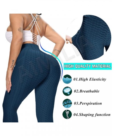 Butt Lifting Anti Cellulite Leggings for Women High Waisted Yoga Pants Workout Tummy Control Sport Tights Pockets_navy Blue $...