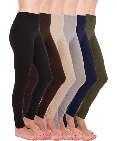 Premium Ultra Soft High Rise Waist Full Length Regular and Plus Size Leggings Black,brown,khaki,lt.grey,navy,olive $21.56 Others