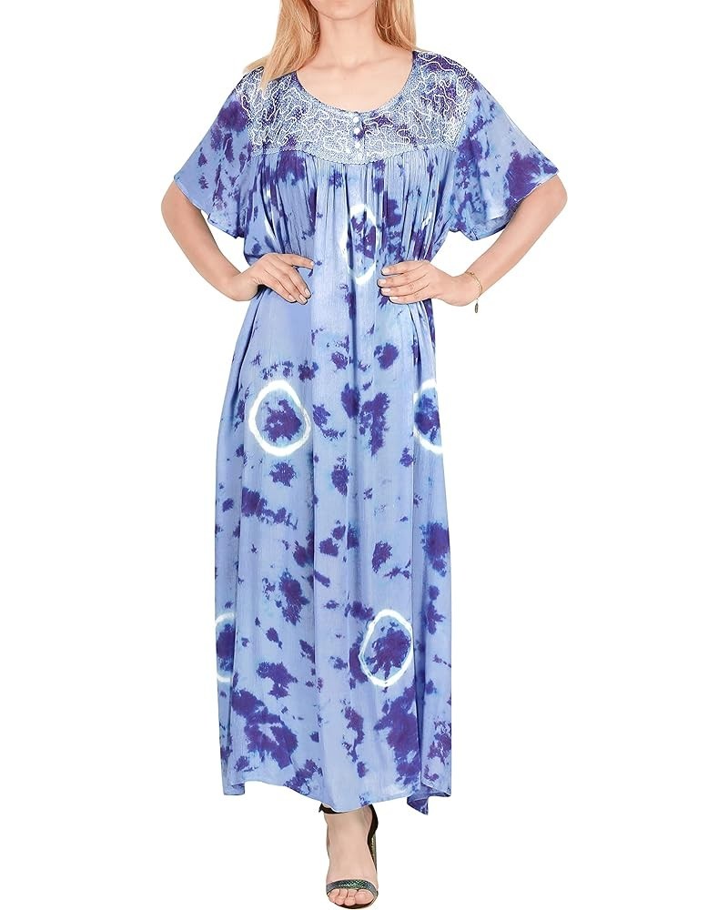 Women's Loose Fashion House Wear Swing Dresses Sky, Tie Dye $17.22 Dresses