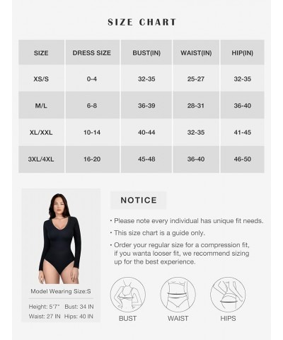 Long Sleeve Bodysuit for Women Thong Body Suits Slimming Leotard Shirt Tops Womens Bodysuit B-black V Neck Ribbed Bodysuit $1...