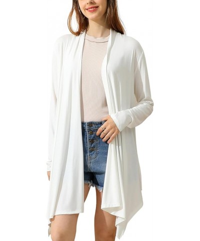 Womens Basic Hi-Lo Open Front Long Cardigan Awtl070_white $16.47 Sweaters