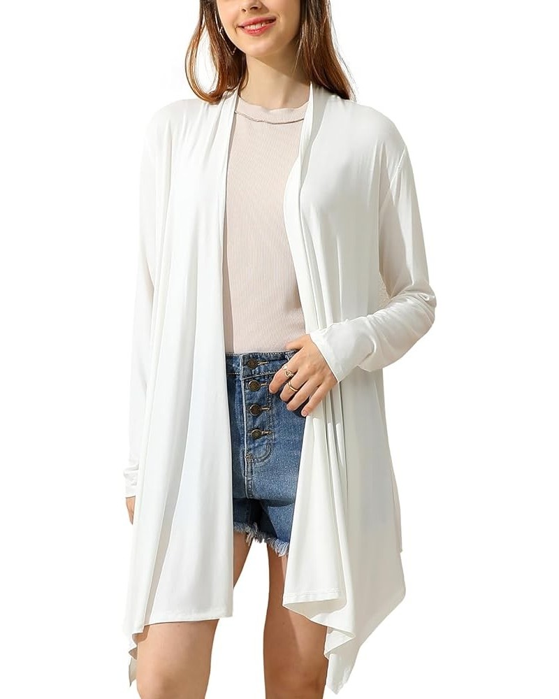 Womens Basic Hi-Lo Open Front Long Cardigan Awtl070_white $16.47 Sweaters