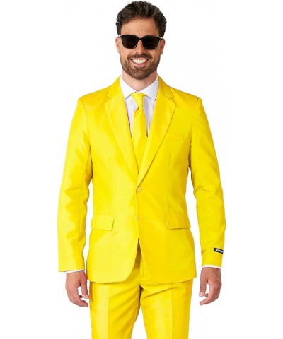 Men's Party Costumes - Slim Fit Solid Color Suit for Leisure - Halloween Parties and Party Wear Solid Yellow $20.27 Others