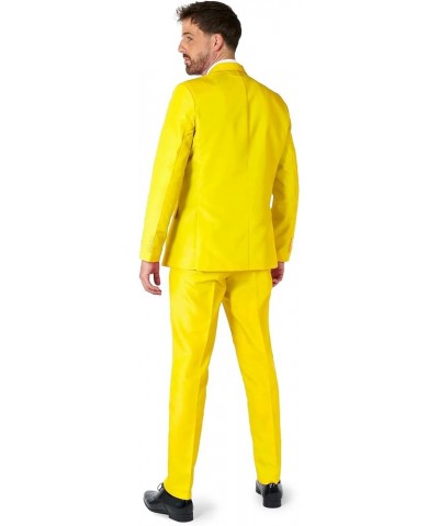 Men's Party Costumes - Slim Fit Solid Color Suit for Leisure - Halloween Parties and Party Wear Solid Yellow $20.27 Others