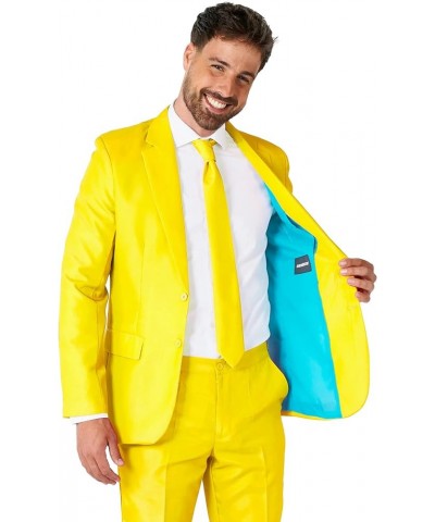 Men's Party Costumes - Slim Fit Solid Color Suit for Leisure - Halloween Parties and Party Wear Solid Yellow $20.27 Others