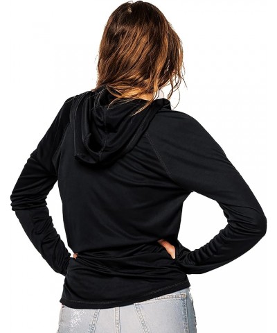 Women's Repreve UPF 50+ UV Sun Protection Long Sleeve Performance Hoodie for Outdoor Lifestyle & Sports Black $18.90 Activewear