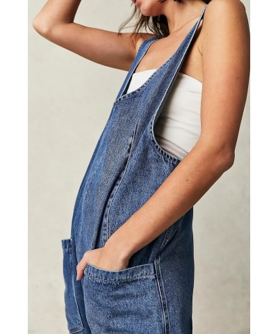 Overalls Women High Roller Denim Jumpsuit for Women Casual Baggy Denim Overalls Plus Size Overalls for Women Blue $26.09 Over...