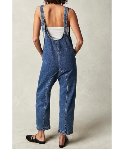 Overalls Women High Roller Denim Jumpsuit for Women Casual Baggy Denim Overalls Plus Size Overalls for Women Blue $26.09 Over...