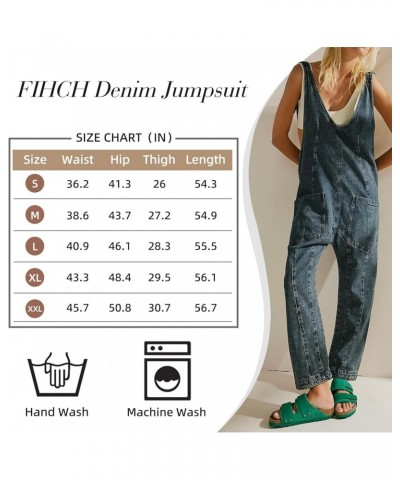 Overalls Women High Roller Denim Jumpsuit for Women Casual Baggy Denim Overalls Plus Size Overalls for Women Blue $26.09 Over...