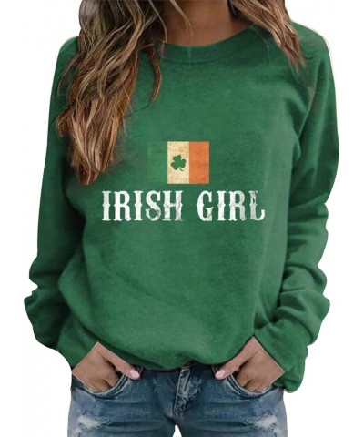 St Patricks Day Sweatshirt Women 2024 Plus Size Irish Shamrock Graphic Print Hoodies Long Sleeve Shirt Cute Lucky Clover Tops...