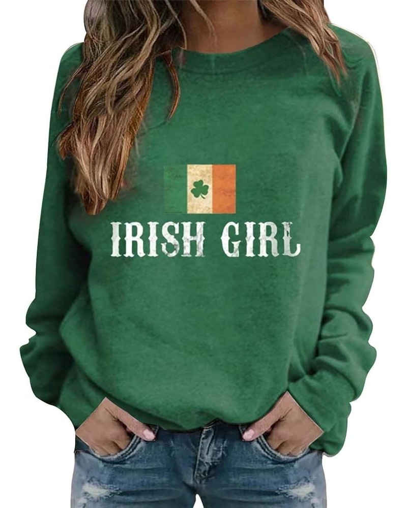 St Patricks Day Sweatshirt Women 2024 Plus Size Irish Shamrock Graphic Print Hoodies Long Sleeve Shirt Cute Lucky Clover Tops...