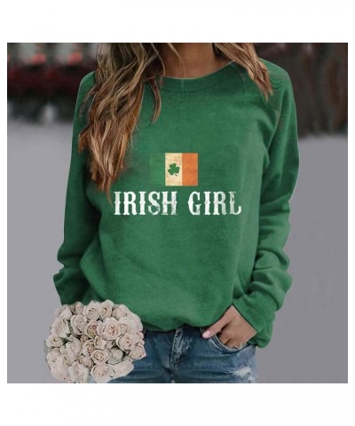 St Patricks Day Sweatshirt Women 2024 Plus Size Irish Shamrock Graphic Print Hoodies Long Sleeve Shirt Cute Lucky Clover Tops...