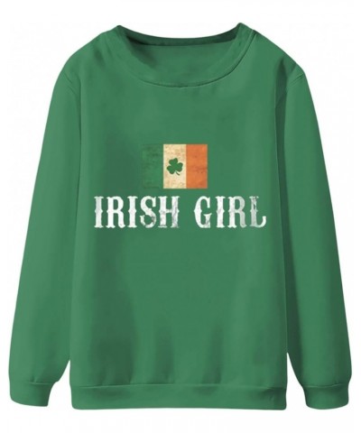 St Patricks Day Sweatshirt Women 2024 Plus Size Irish Shamrock Graphic Print Hoodies Long Sleeve Shirt Cute Lucky Clover Tops...