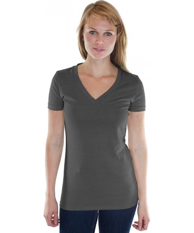 Ladies Hemp/Organic Cotton V-Neck Tee - Made in USA Storm $16.56 Activewear