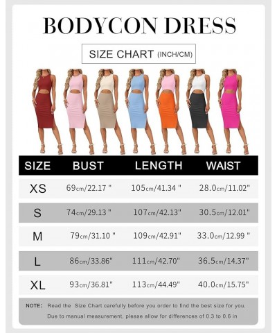 Womens Summer Bodycon Dresses Crew Neck Cutout Midi Dress Casual Slit Sleeveless Ribbed Knit Pencil Dress White & Black $16.8...