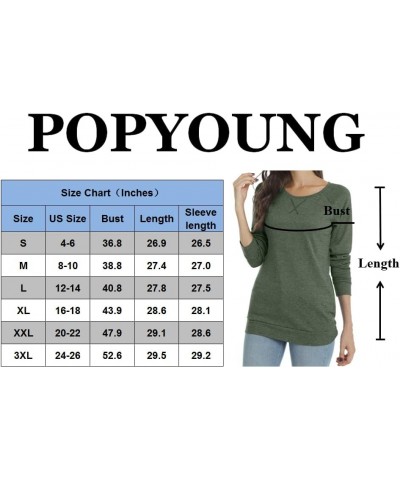 Women's Fall-Winter Long Sleeve Tunic Tops for Leggings Crewneck Casual Blouse Sweatshirt Grey Blue $13.75 Tops