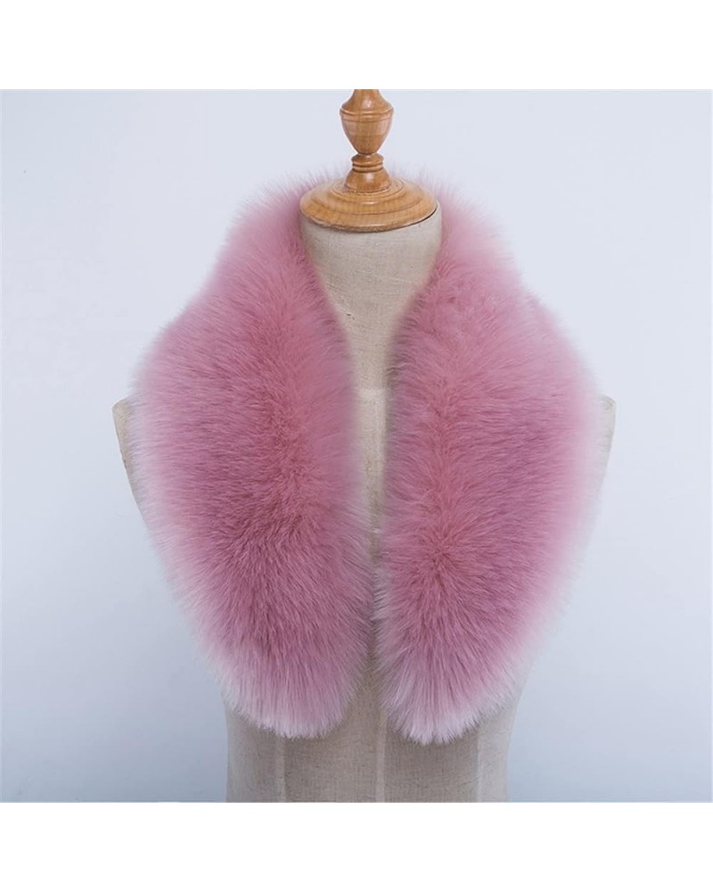 Faux Fur Collar Replacement Detachable Fur Collar Trim of Winter Coat Neck Warmer Unisex, Detachable Faux Fur Hood with Butto...