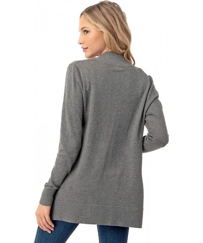 Women's Open Front Long Sleeve Cardigan Sweater with Pockets Heathergrey $10.80 Sweaters