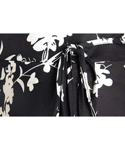 Womens Boho Floral Tie Up Waist Summer Beach Wrap Cover Up Maxi Skirt 1-black- $10.25 Skirts