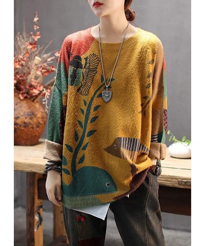 Women Sweater Graphic Oversized Pullover Sweaters Casual Loose Long Sleeve Knit Tops S01 S01 as Picture19 $25.99 Sweaters