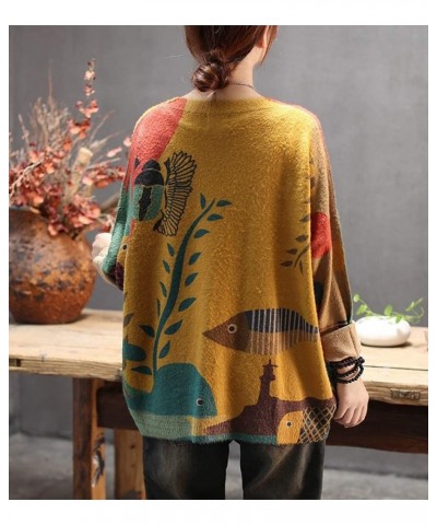 Women Sweater Graphic Oversized Pullover Sweaters Casual Loose Long Sleeve Knit Tops S01 S01 as Picture19 $25.99 Sweaters