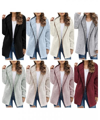 Women's Fashion Winter Coat Long Sleeve Zip up Lapel Shaggy Oversized Jacket Lightweight Fuzzy Parka Outfits Khaki M $18.59 C...