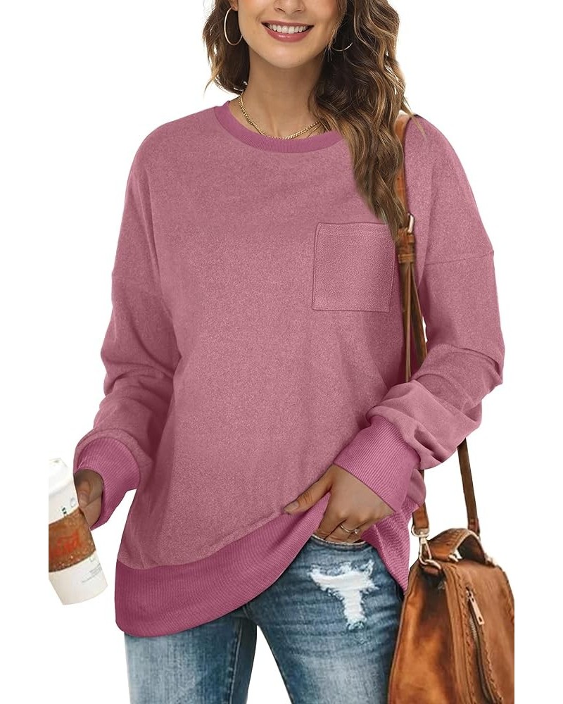 Sweatshirts for Women Crewneck Long Sleeve Shirts 05-red $9.22 Hoodies & Sweatshirts