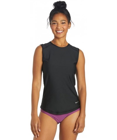 Women's Sleeveless UPF 50+ Rashguard Black $16.32 Swimsuits