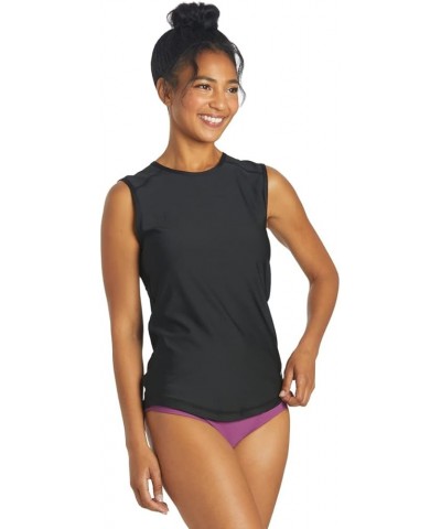 Women's Sleeveless UPF 50+ Rashguard Black $16.32 Swimsuits