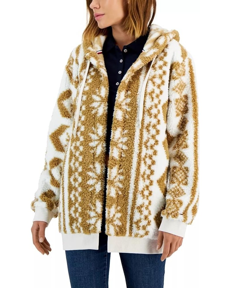 Women's Flyaway Shrpa W/Hood Soft Ivory/Light Fawn $18.22 Jackets