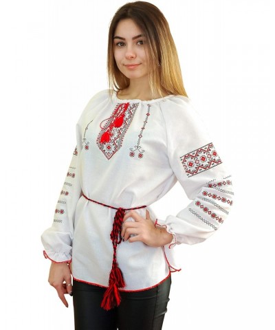 Embroidered Ukrainian Folk Blouse Natural Cotton Traditional Ethnic Style, New $22.53 Blouses