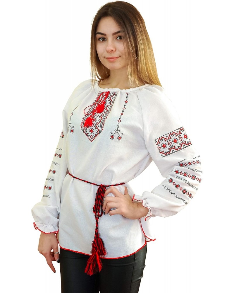 Embroidered Ukrainian Folk Blouse Natural Cotton Traditional Ethnic Style, New $22.53 Blouses