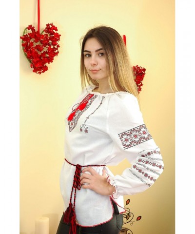 Embroidered Ukrainian Folk Blouse Natural Cotton Traditional Ethnic Style, New $22.53 Blouses