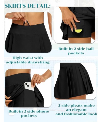 Pleated Tennis Skirts for Women with Pockets High Waisted Golf Athletic Skorts Skirts Workout Casual Activewear Black $18.64 ...