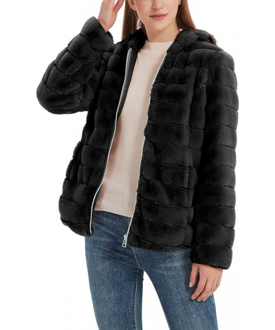 Women's Faux Fur Fleece Coat Sherpa Fuzzy Faux Shearling Zipper Casual Winter Warm Oversized Outwear Black, Soft $30.55 Jackets