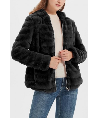 Women's Faux Fur Fleece Coat Sherpa Fuzzy Faux Shearling Zipper Casual Winter Warm Oversized Outwear Black, Soft $30.55 Jackets