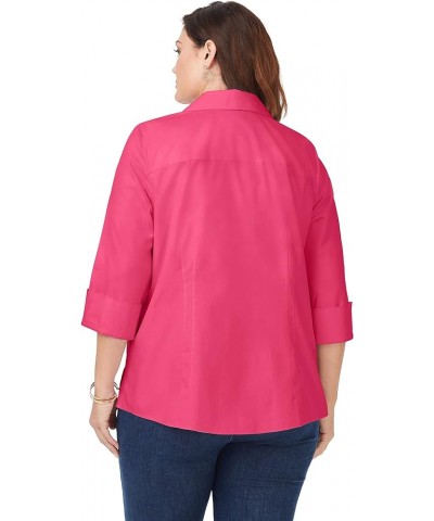 Women's Taylor 3/4 Sleeve with Fold-Back Cuff Solid Pinpoint Blouse French Rose $25.92 Blouses