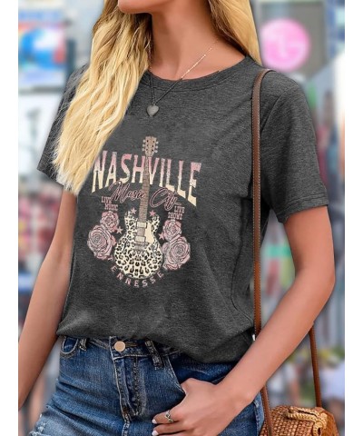 Try That in A Small Town Shirt Women Vintage Country Music T Shirts Rock Band Tees Short Sleeve Tops C--nashville Dark Gray $...