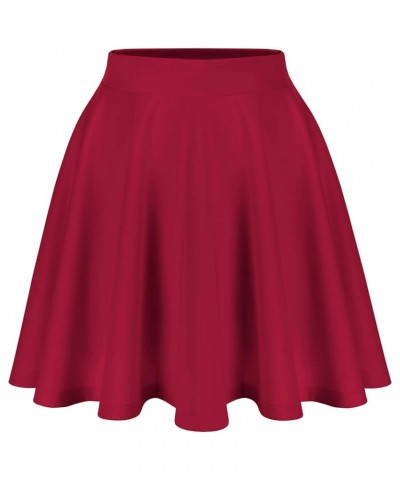 DFF Shop Women's Basic Versatile Flared Skater Skirt (Size: S - 3X) Wine $14.09 Skirts