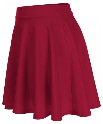 DFF Shop Women's Basic Versatile Flared Skater Skirt (Size: S - 3X) Wine $14.09 Skirts