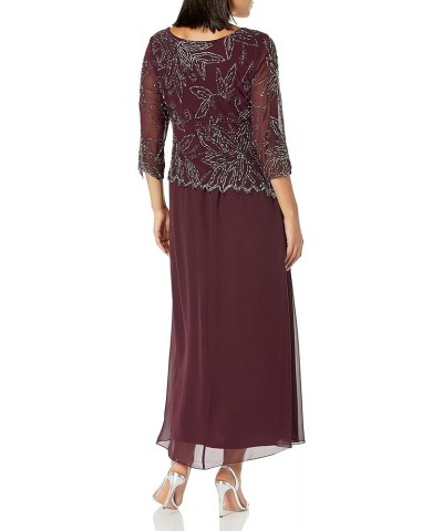 Women's BOAD Neck Asymetrical Beaded Dress Wine Multi $58.25 Dresses