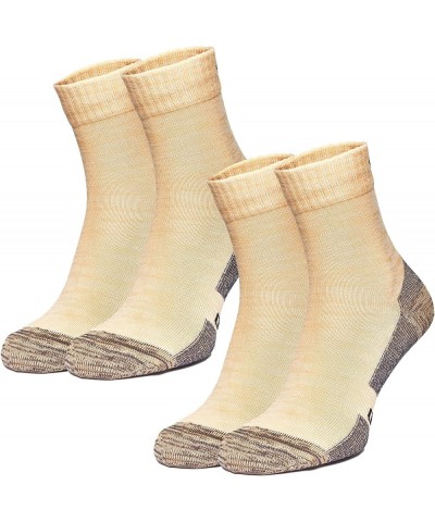 Thin Merino Wool Socks for Women and Men - Merino Wool Running Socks Quarter Style Peach Grey Pack of 2 $12.64 Socks