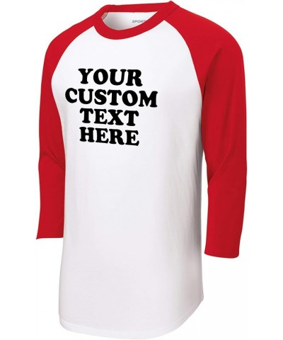 Custom Your Text Here Baseball T-Shirt | Adult Sizes | Add Your Team, Name, Number | Raglan 3/4 Sleeve, Unisex, 100% Cotton W...