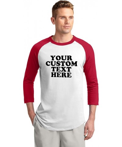 Custom Your Text Here Baseball T-Shirt | Adult Sizes | Add Your Team, Name, Number | Raglan 3/4 Sleeve, Unisex, 100% Cotton W...