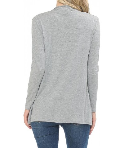 Women's Open Front Long Sleeve Jersey Knit Cardigan (25+ Colors/S-XL) Heather Grey $10.00 Sweaters